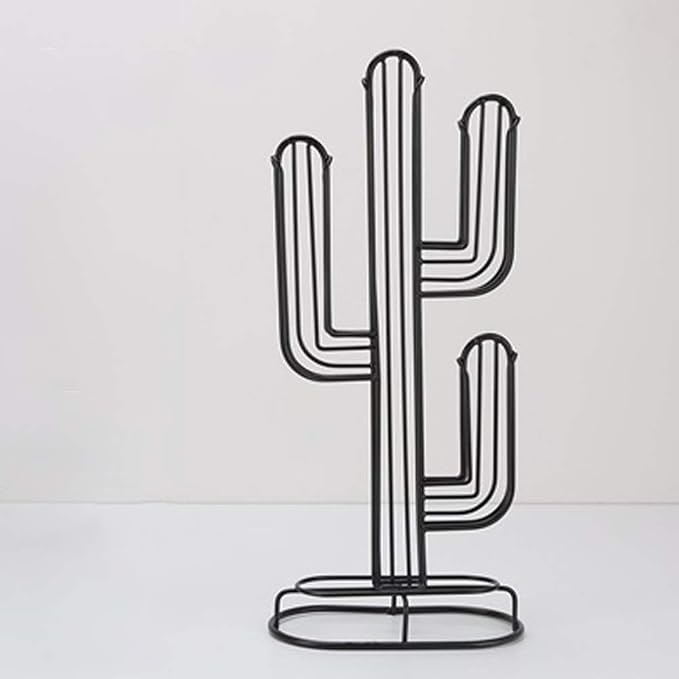 Iron Art Coffee Capsule Display Stand, Iron Wire Black Cactus Capsule Stand - Image 3