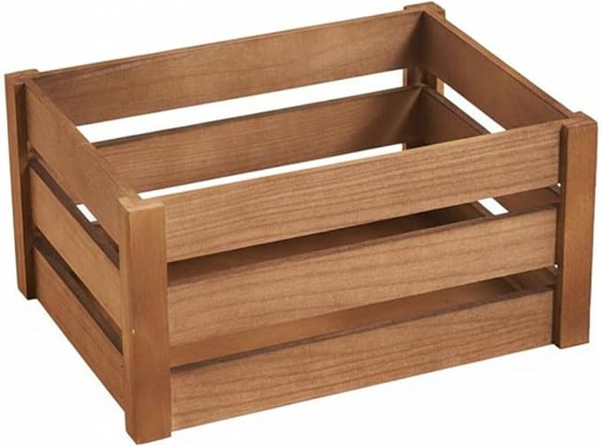 Wooden Storage Crate Sturdy Plant Holder Crate Decorative Slatted Wood Box by Unknown