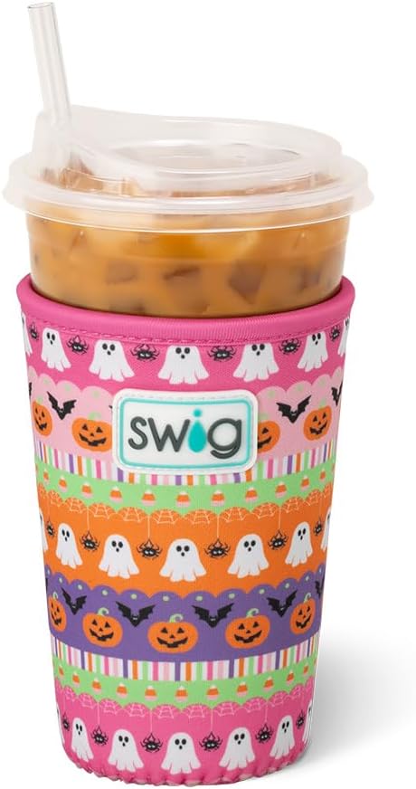 Swig Life Medium Iced Cup Coolie, Halloween Standard 22oz Iced Coffee Cup by SwigLife