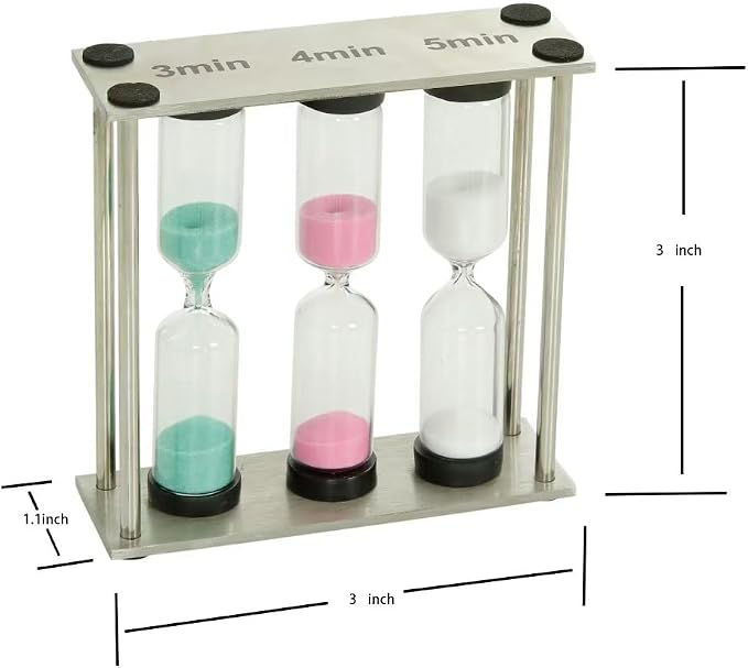 Small 3-in-1 Sand Timer, 3 inch Hourglass - Image 5
