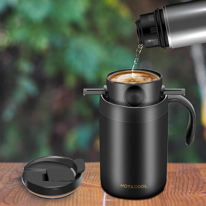 Portable Pour Over Coffee Maker Set, 304 Stainless Steel Vacuum Insulated Mug - Image 2