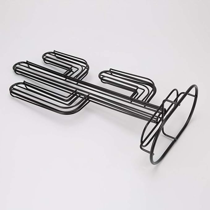 Iron Art Coffee Capsule Display Stand, Iron Wire Black Cactus Capsule Stand - Image 4