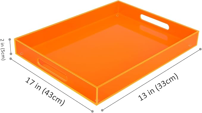 Large Acrylic Tray Ottoman Coffee Table Tray - Image 2