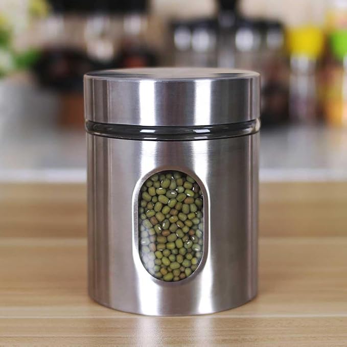 Teensery Stainless Steel Container Food Storage Jar Sealed Coffee Can Kitchen - Image 2