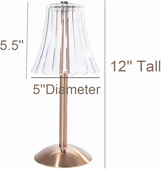 HEQET Cordless Table Lamps for Home, Dining Room, USB Charge 12'' Tall LED - Image 6