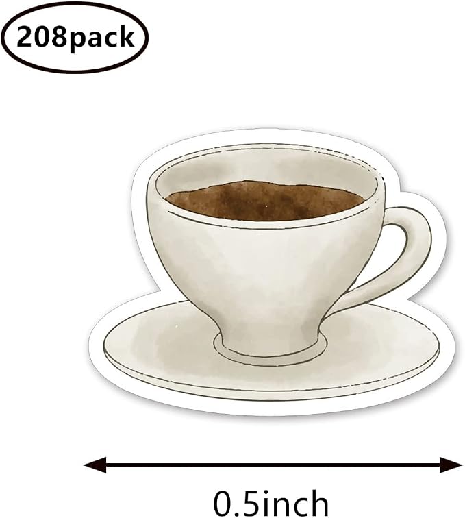 Coffee Hot Chocolate Planner Stickers, 0.5in Monthly Scrapbooking Arts Crafting - Image 2