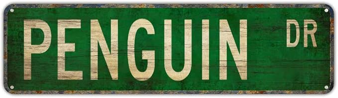 Metal Tin Sign Penguin sign Retro Aluminum Metal Sign by Unknown