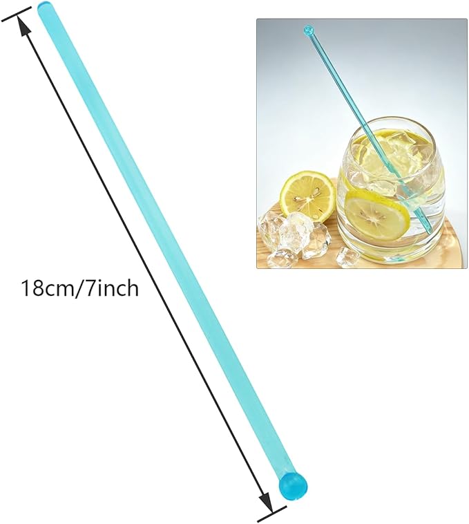50PCS Colored Plastic Stirring Sticks Disposable Round Crystal Stirrers 7 - Image 4