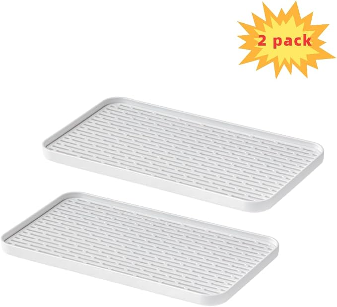 2Packs Serving Tray & Dish Rack & Flat Drain Board, Fruit Drain, Cup Drain - Image 2