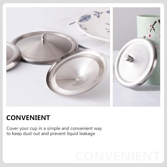 3pcs Stainless Steel Lid 4.8in Cup Covers - Image 2