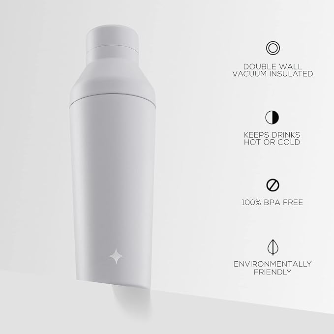 JoyJolt Triple Insulated Cocktail/Protein Shaker Bottle. 20oz Shaker Cup - Image 4