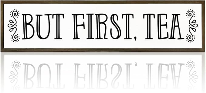 Tea Wood Sign Decor, Country Farmhouse Decoration by WKYAER