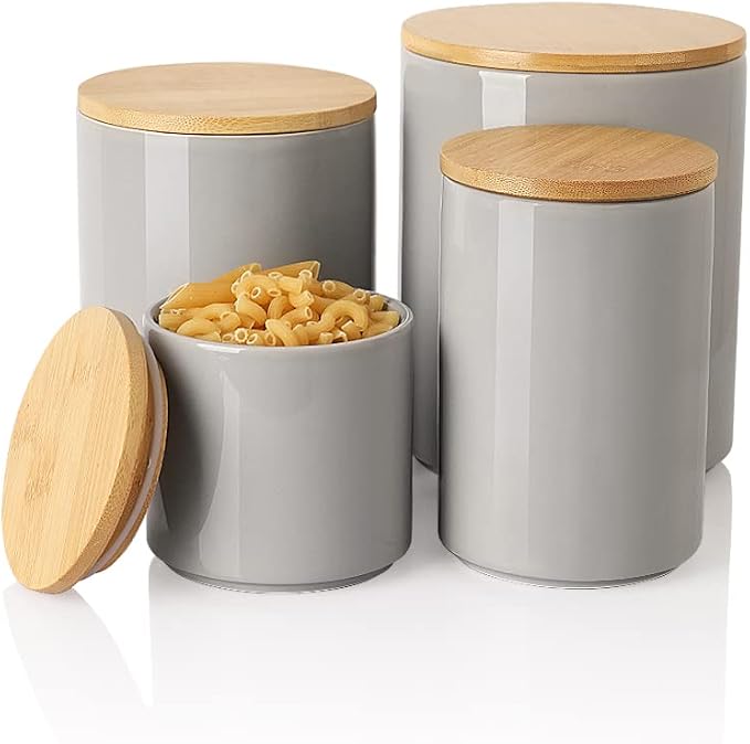 Sweejar Kitchen Canisters Ceramic Food Storage Jar Set, Stackable Containers by Sweejarco1949