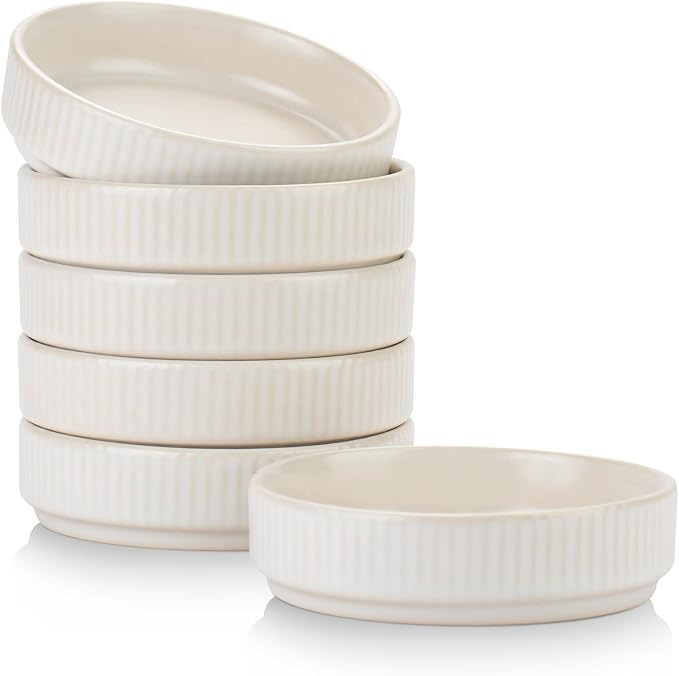 famiware Star Soy Sauce Dish Ceramic Dipping Bowls Set of 6, 4 oz Individual by Famiware