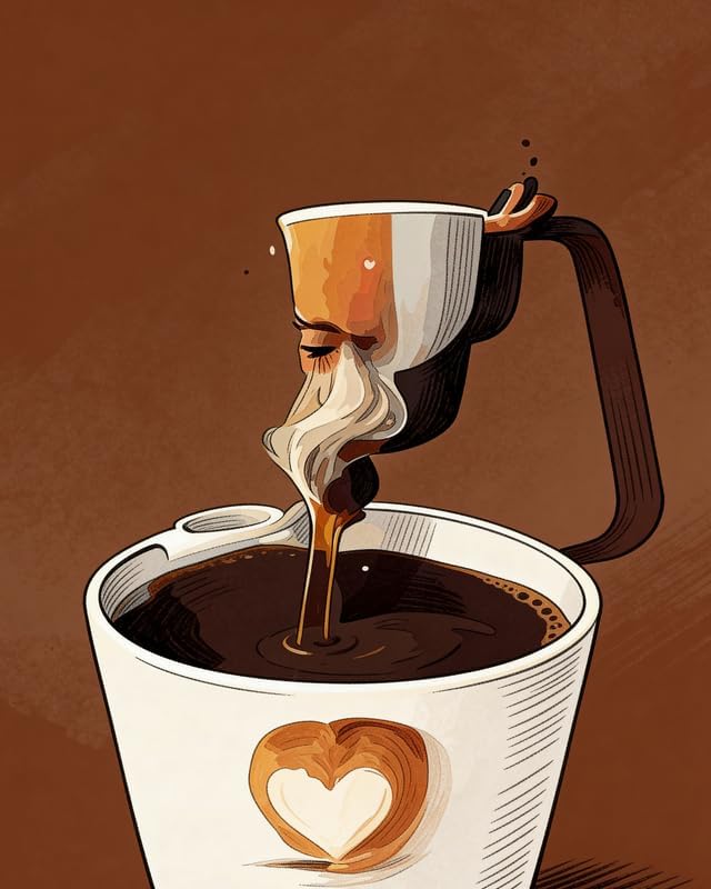 Lawrence Williams Designs Artistic Coffee Pour Poster by LawrenceWilliamsDesigns