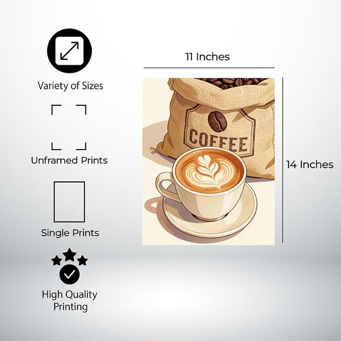 Lawrence Williams Designs Latte Coffee Beans Poster - Image 2