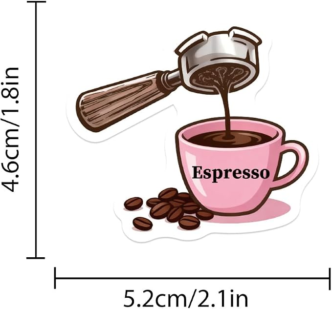 Funny Love Coffee Waterproof Stickers - Image 8