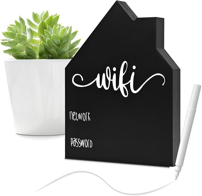 WiFi Password Sign Wooden WiFi Sign Wireless Network Sign Table Chalkboard by Fosinz