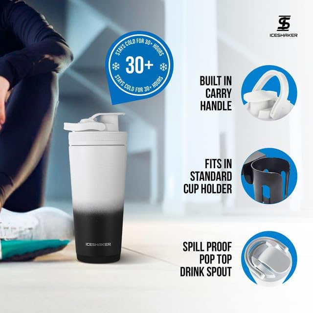 Ice Shaker Stainless Steel Shaker Bottle | 26oz - Image 3