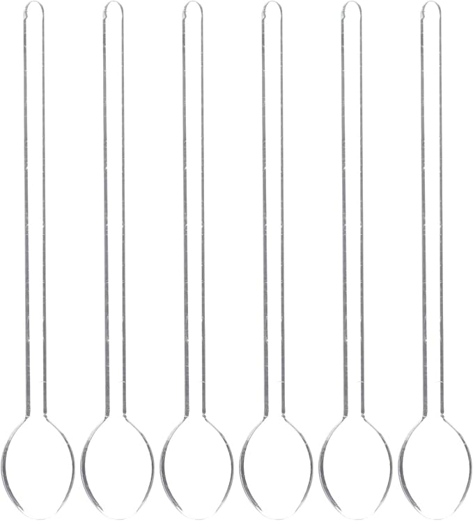 STOBAZA 6Pcs Borosilicate Glass Stirring Spoons Long Handle Glass Spoon Set by EaseLiving
