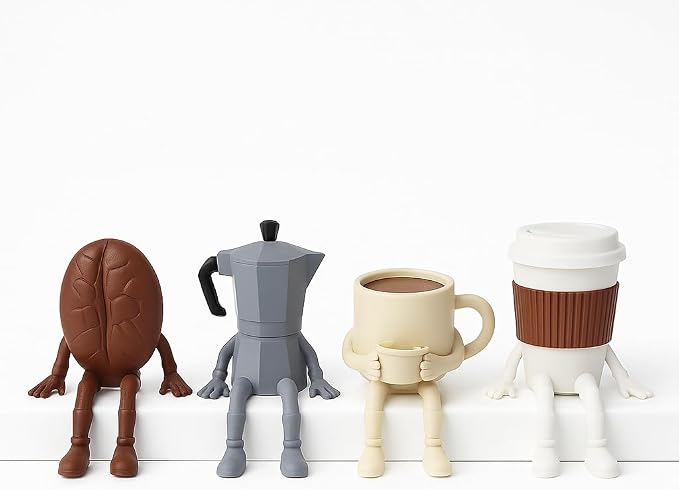 Funny Coffee Figurines Set – Bar Decor – Cute Accessories by Unknown
