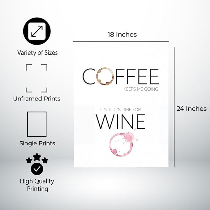 Lawrence Williams Designs Coffee and Wine Quote Poster - Image 2