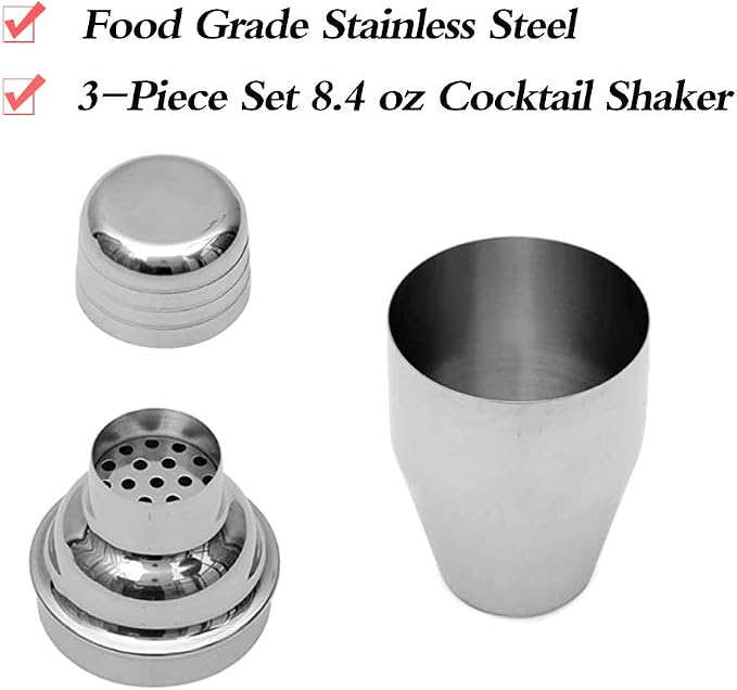 Small Cocktail Shaker 8oz Martini Shaker Bar Drink Shaker Mixer Shakers - Image 4