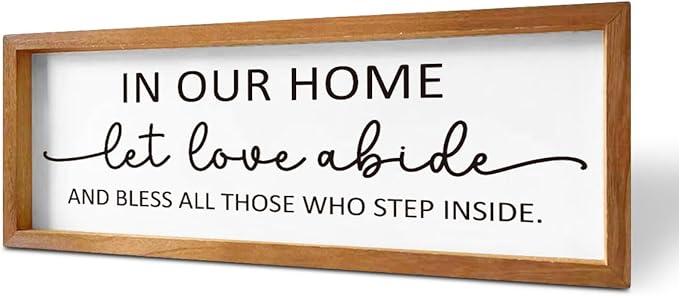 let love Abide Wood Picture Frame Rectangular Wall Decor by ENGVZ