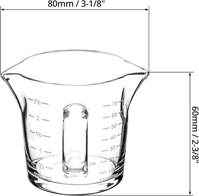 QWORK Espresso Shot Glass with Handle, 2 Pack 3-Ounce Double Spout Glass - Image 6