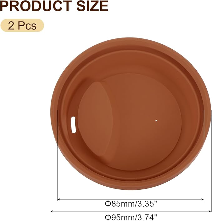 uxcell Silicone Cup Lids, Drinking Lid Reusable Sealed Mug Lid - Image 2