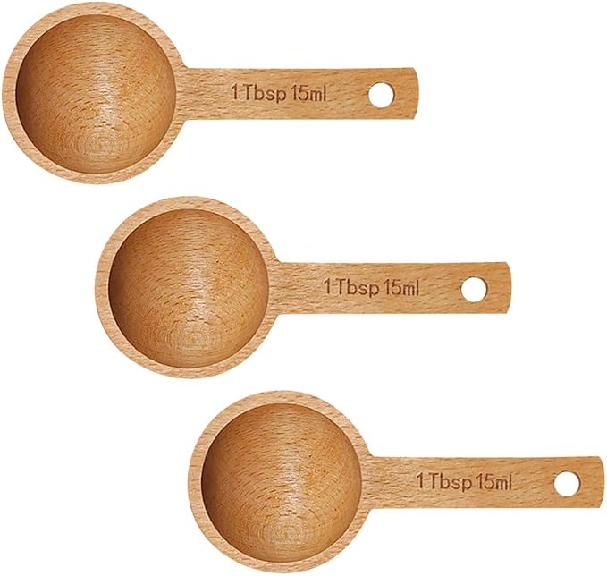 4 Pcs 15ml Wooden Canister Scoops Small Wood Coffee Measure Scoop Spoon Wooden by UUYYEO