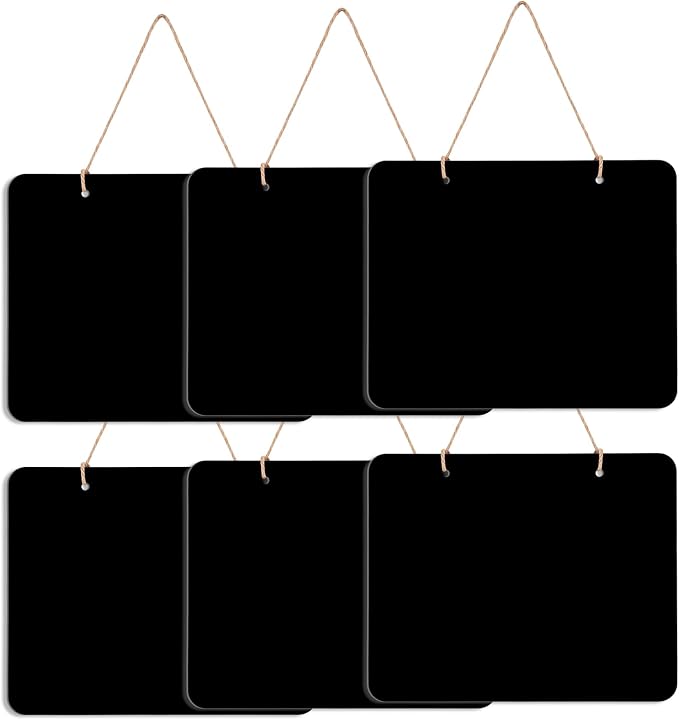 6Pcs Hanging Chalkboard Signs, 8x10 Inch Erasable Message Board Sign by Unknown