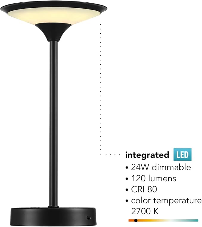 Globe Electric x Novogratz 60000031 12" 1.5W LED Integrated Outdoor Table Lamp - Image 6