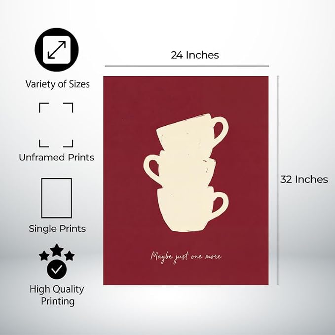 Lawrence Williams Designs Maybe Just One More Coffee Poster - Image 2