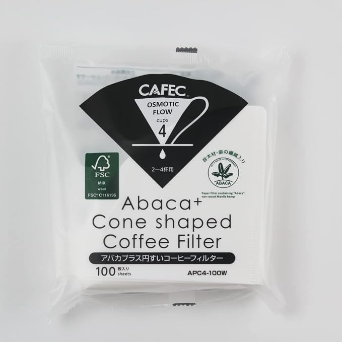 CAFEC Abaca+ 100-Pack Cone-shaped V60 02 1 to 4 Cup Disposable Pour-Over Drip - Image 4