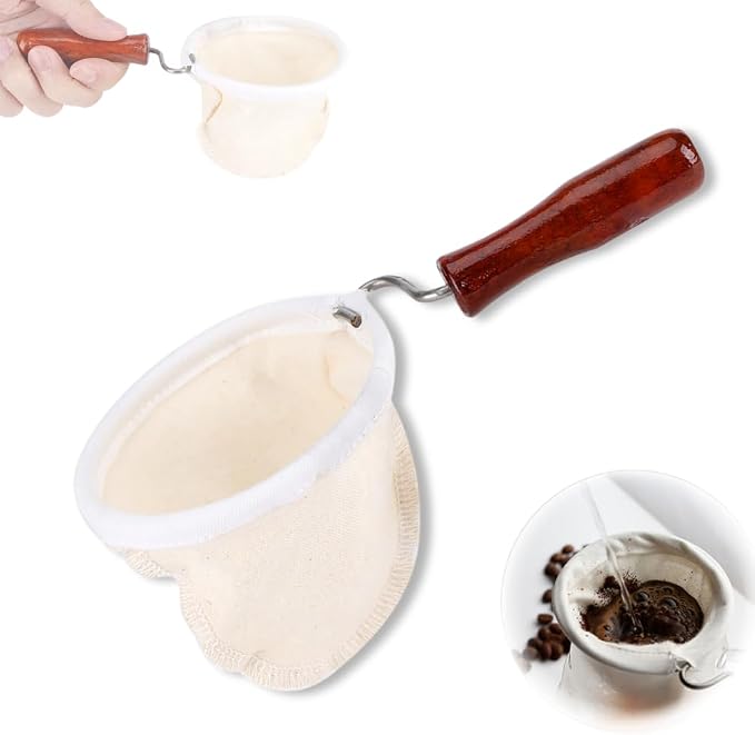 WenTigDY Cloth Coffee Sock Filter, 7.3 x 3.9 inches Handmade Coffee Filter by WenTigDY