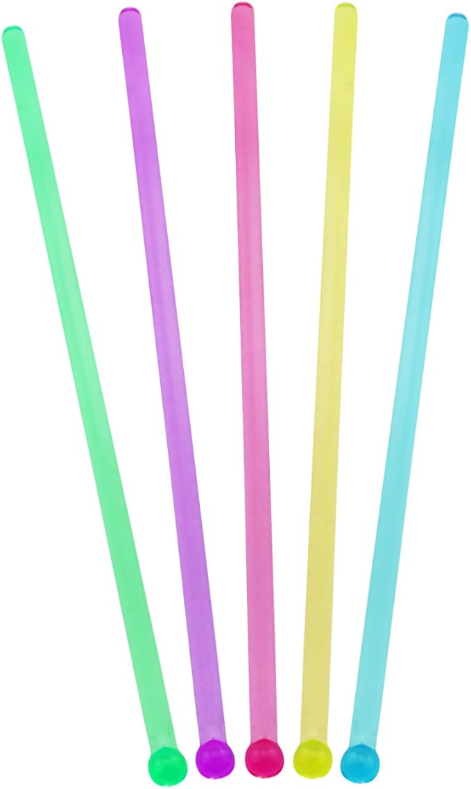 50PCS Colored Plastic Stirring Sticks Disposable Round Crystal Stirrers 7 - Image 2