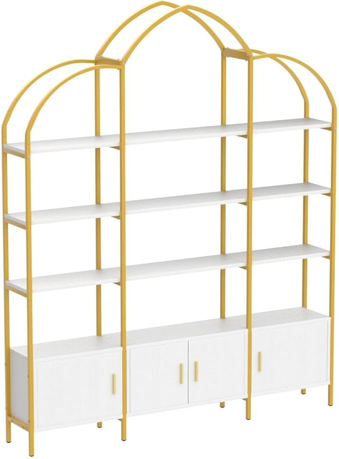 Arched Bookshelves and Bookcases: Triple Wide 5-Tier Large Open Bookshelf - Image 4