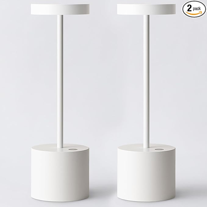 2 Pack Cordless Rechargeable Table Lamp, 3 Color Temperature & Dimmable by BarrycaLighting