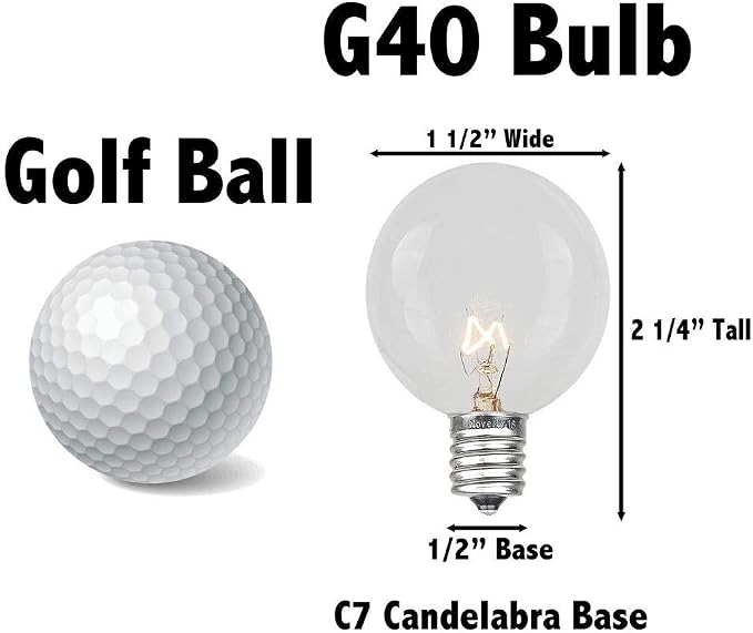 G40 Patio String Lights with 25 Green Globe Bulbs - Image 3