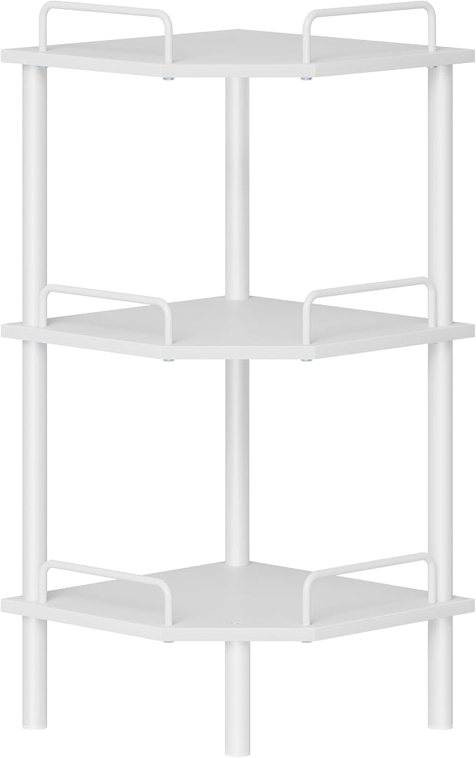 Tajsoon Corner Shelf Stand, 3 Tier Industrial Corner Shelves, Corner Shelving by Tajsoon