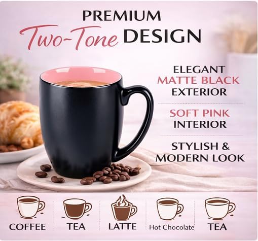 GBhome 16oz Coffee Mugs Set of 6, Large Ceramic Coffee Mugs - Image 4