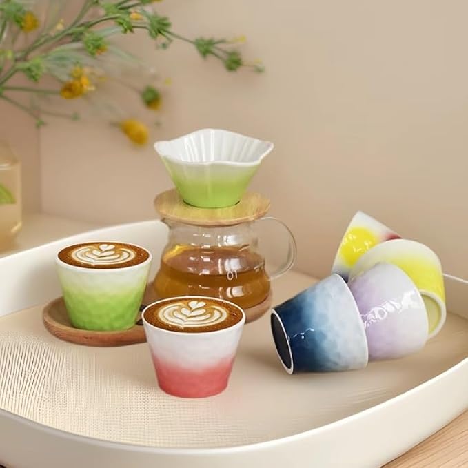 Underglaze Gradient Color Ceramic Cup | 180ml Coffee Tasting Cup | Sensory - Image 4