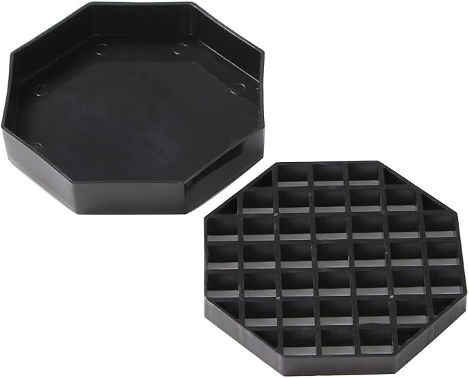 Restaurantware Bev Tek Octagonal Black Plastic Drip Tray, 4 Inch x 1 Inch by Restaurantware