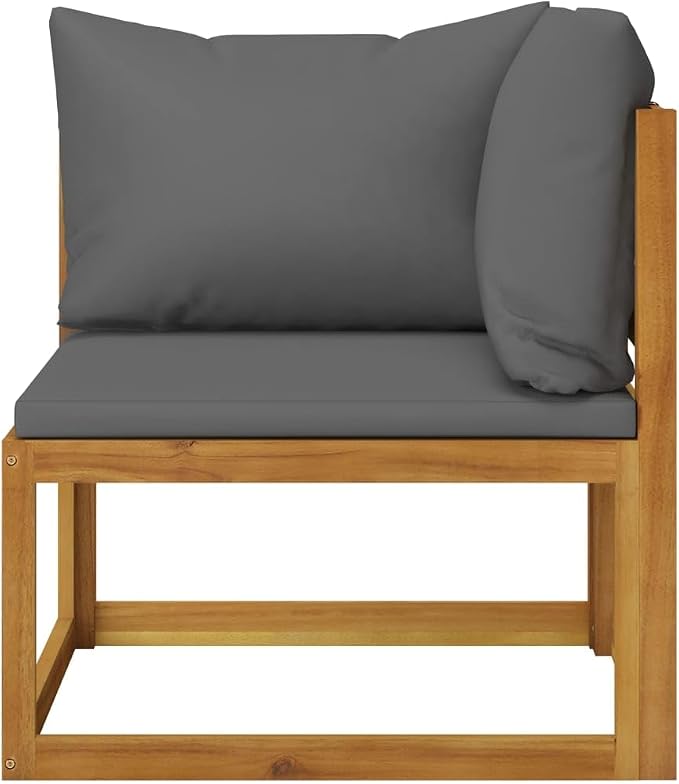 6 Piece Patio Lounge Set with Cushions, Solid Acacia Wood Outdoor Sectional - Image 5