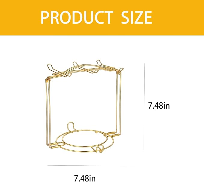 Gold Metal Cup and Saucer Display Stand Tea and Coffee Cup Holder - Image 2