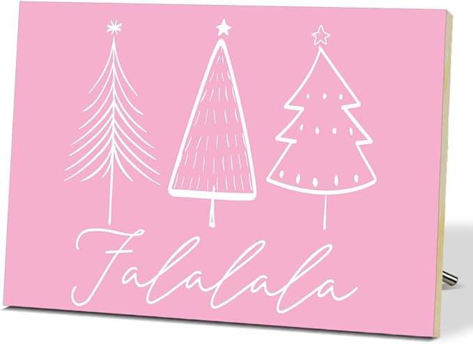 Falalala Merry Christmas Signs for Festival Wall Decoration Christmas Tree Wood by Unknown