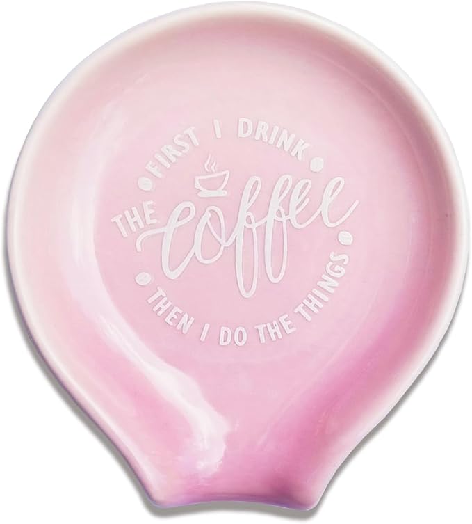 Funny Coffee Quote First I Drink The Coffee Then I Do The Things Ceramic Spoon by Littlefa