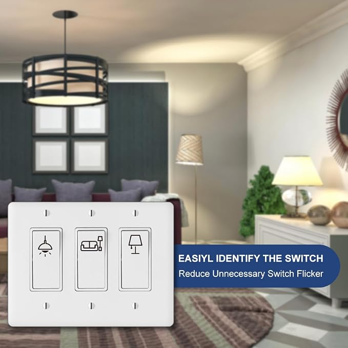 900 Pcs Light Switch Sticker Labels, 2 Styles Transparent Switch ID Stickers - Image 4