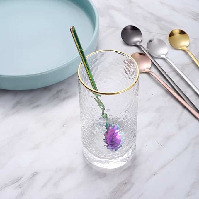 8 Pcs Rainbow Coffee Spoons Matte Frosted Handle Stainless Steel Espresso - Image 4